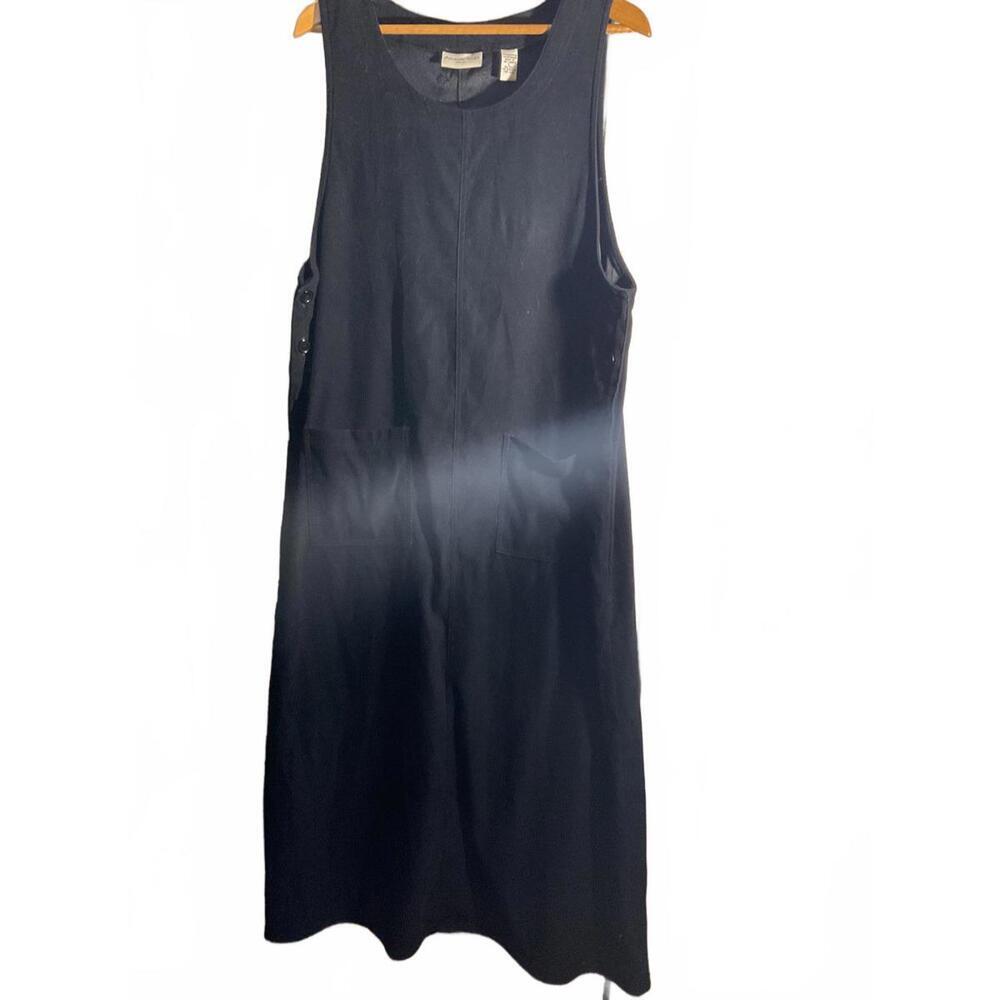 Vintage Amanda Smith Stylish Black Velvet Jumper Dress  Large
